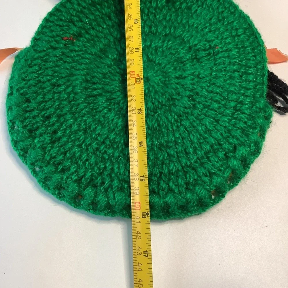 Vintage Wall Hanging Hand Crochet Doll Face Potholder Pocket
